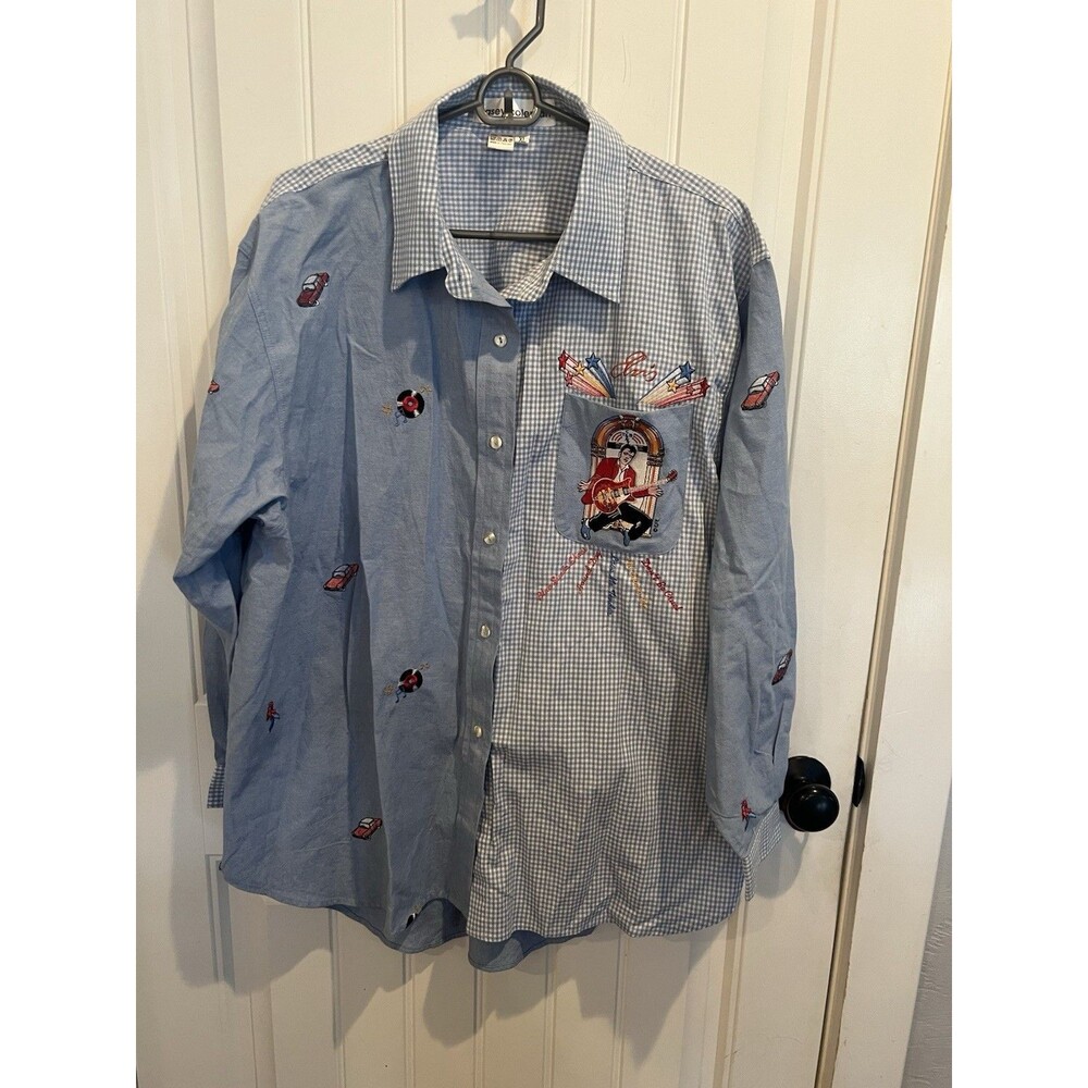 Casey Coleman Elvis Presley XL Embroidered Rockabilly Retro Shirt EPC